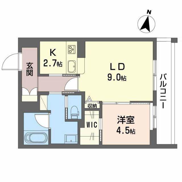 フォルビート八橋(1LDK/3階)の間取り写真