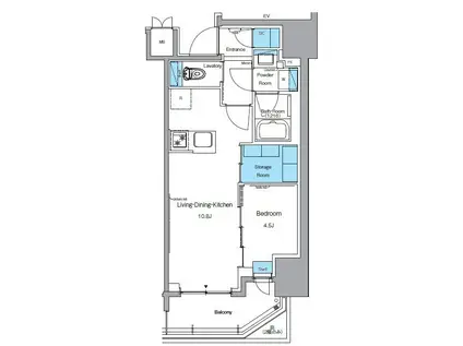 プライムアーバン浅草田原町(1SLDK/3階)の間取り写真