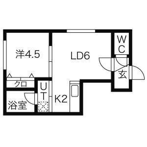 サウザンドファイン厚別(1LDK/3階)の間取り写真