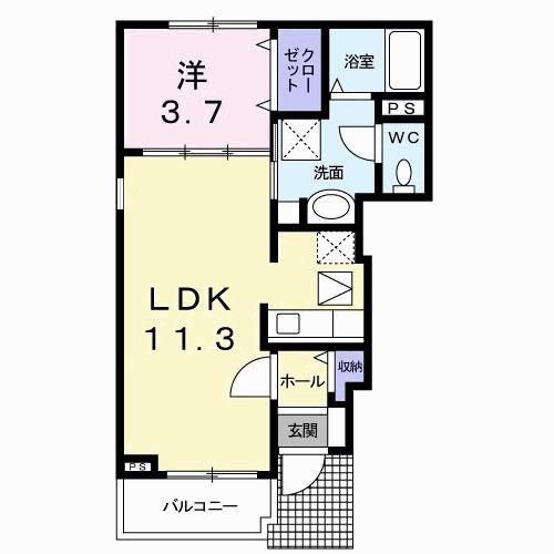 M.YSTORY(1LDK/1階)の間取り写真