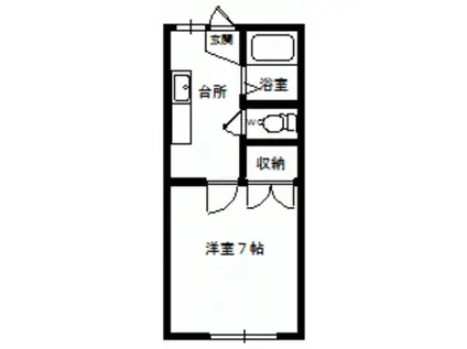 ヴェルニーチェ(1K/1階)の間取り写真