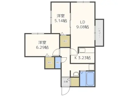 シティレジデンス北27条(2LDK/4階)の間取り写真