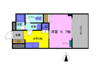 サンライト春日(1K/3階)の間取り写真