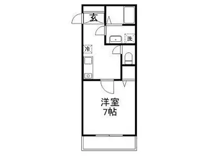 プリズム8番館(1K/1階)の間取り写真