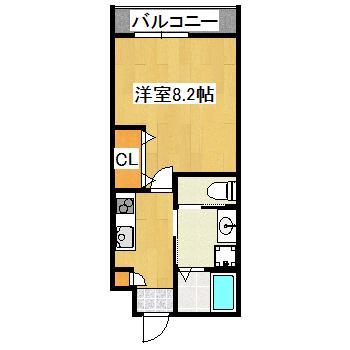 ラ・フォルム宝塚栄町(1K/1階)の間取り写真