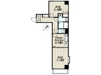 ヴェルトウォーターフロント(2DK/5階)の間取り写真