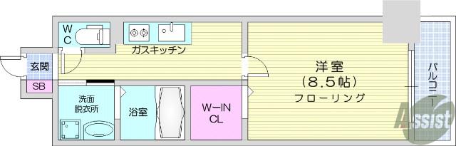 レガーロ仙台駅東(1K/8階)の間取り写真