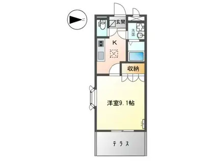 ポラリスシャイン(1K/1階)の間取り写真