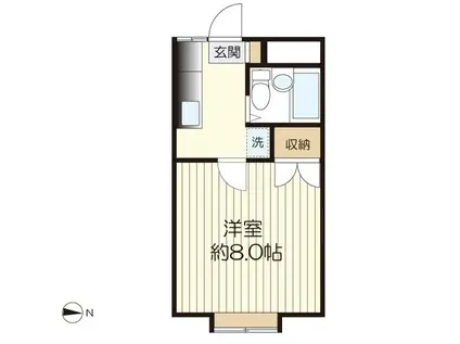 パームハイツ(1K/1階)の間取り写真