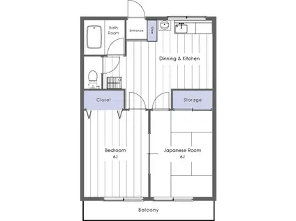 コーポシレーヌ(2DK/1階)の間取り写真