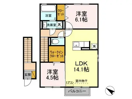 KESHIKI(2LDK/2階)の間取り写真