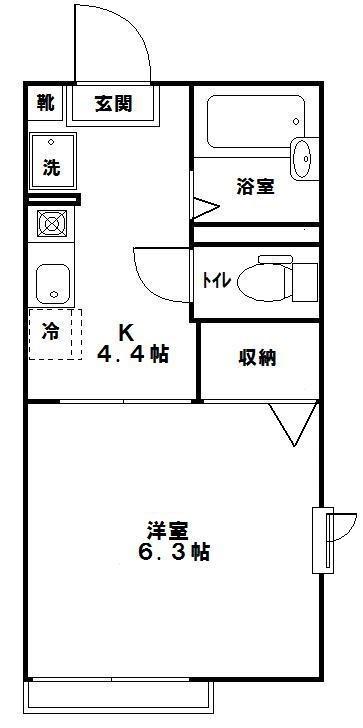 アートランド(1K/2階)の間取り写真