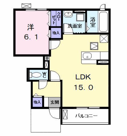 LE REVE(1LDK/1階)の間取り写真