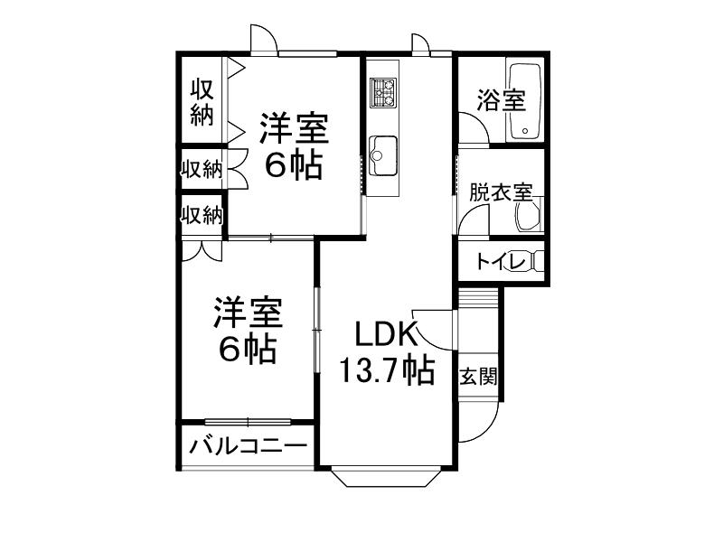 グレイス87(2DK/2階)の間取り写真