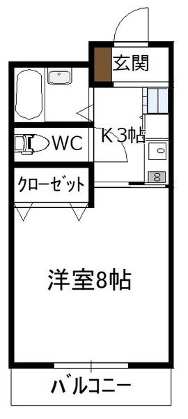 第2TSビル(1K/3階)の間取り写真