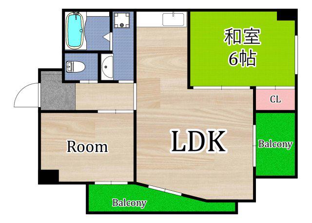 ライフ野江(2LDK/4階)の間取り写真
