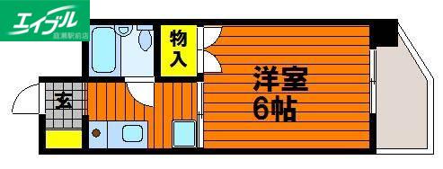 平井ビル(1K/2階)の間取り写真