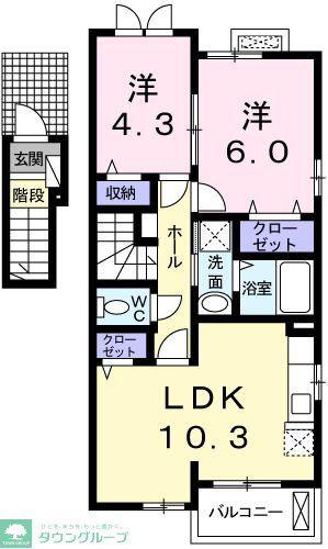 桜・コート(2LDK/2階)の間取り写真