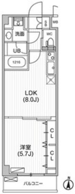 パークガーデン(1LDK/2階)の間取り写真
