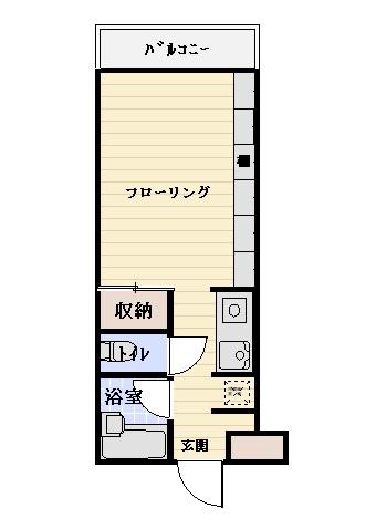 グリーンフォレスト(1K/3階)の間取り写真