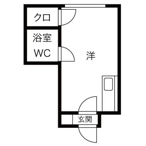グリーンパーク宮の森(ワンルーム/3階)の間取り写真