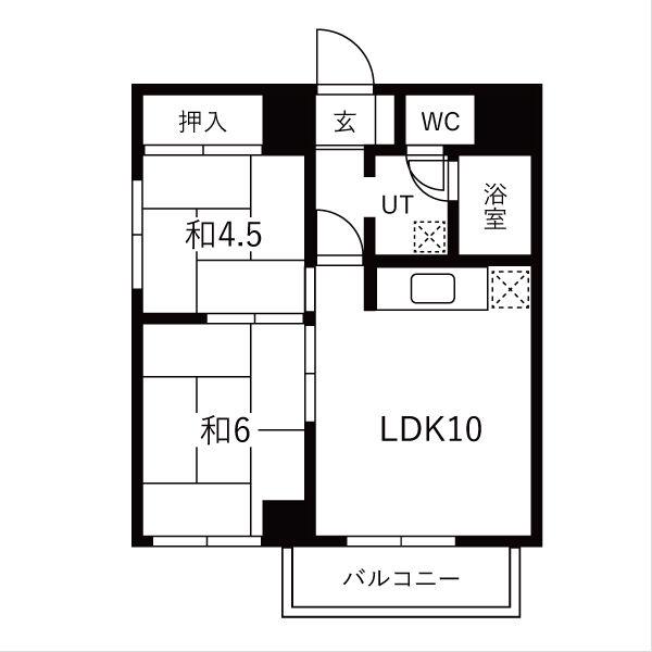 サンローゼ札幌(2LDK/3階)の間取り写真