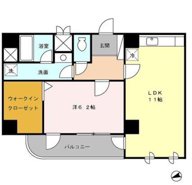 藤陽ビル(1LDK/4階)の間取り写真
