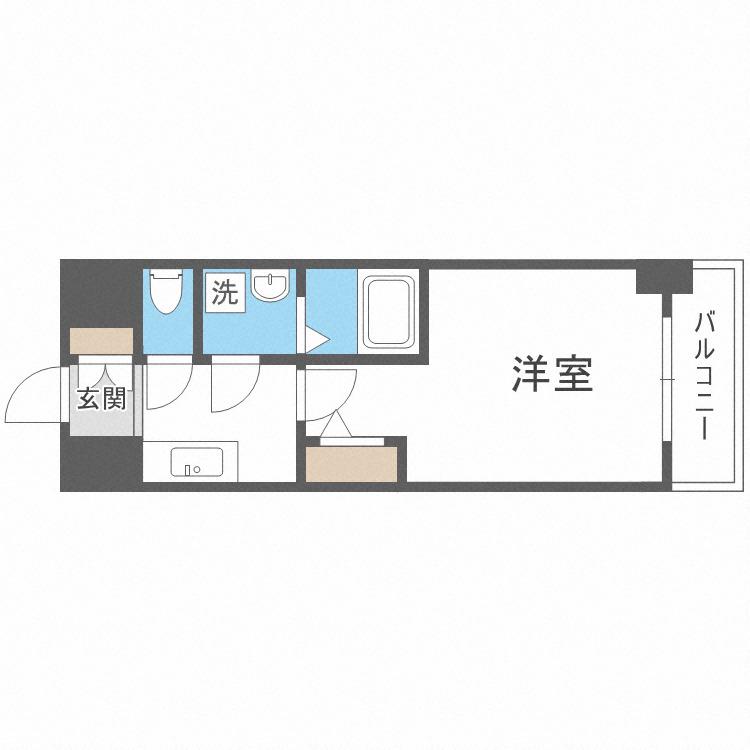 エスリード大阪上本町グリーズ(1K/14階)の間取り写真