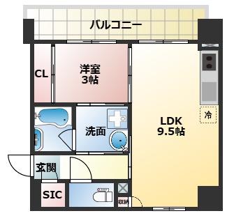 トーシン桃ヶ池公園(1LDK/5階)の間取り写真