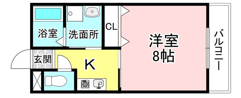 グローブタカマツ(1K/2階)の間取り写真