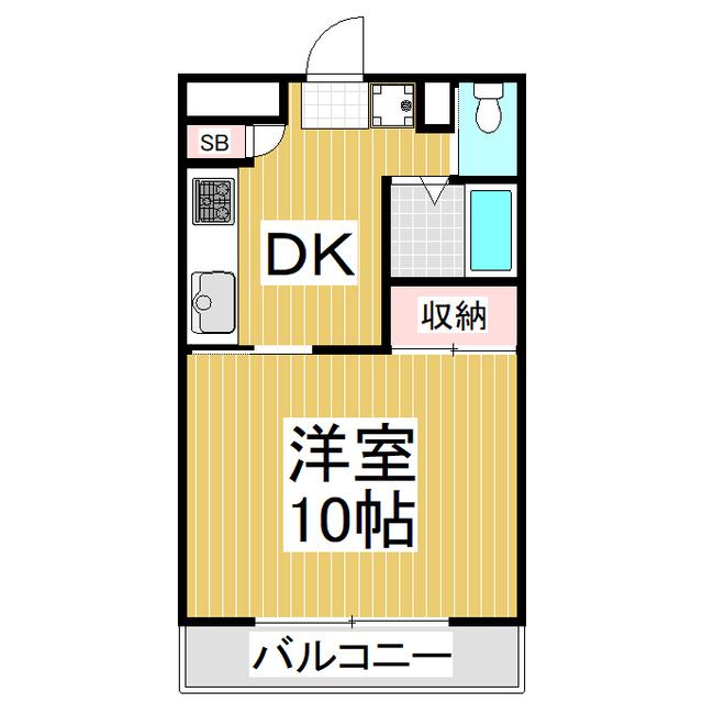 コスモ33(1DK/2階)の間取り写真