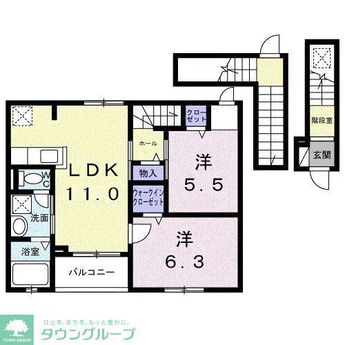 カーサ・ヴェルデ(2LDK/3階)の間取り写真