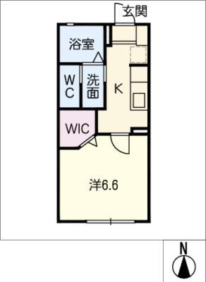 フォルスト(1K/1階)の間取り写真