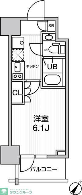 JMFレジデンス北品川(1K/8階)の間取り写真