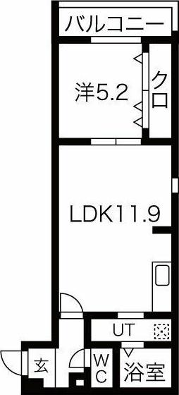 CLAIREそね(1LDK/2階)の間取り写真