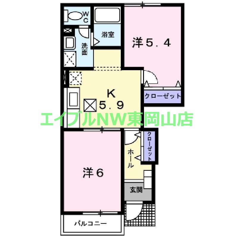 CROUD OOKUBO B棟(2K/1階)の間取り写真