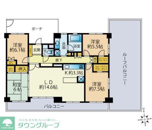 アールヴェール練馬高野台(4LDK/6階)の間取り写真