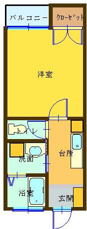 リズ中島(1K/1階)の間取り写真