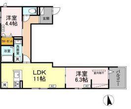 グラナーデ西新井栄町(2LDK/2階)の間取り写真