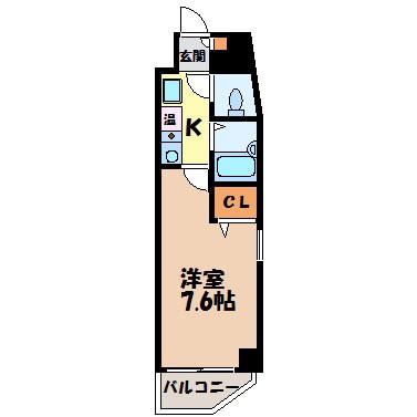メゾンドMOE(1K/6階)の間取り写真