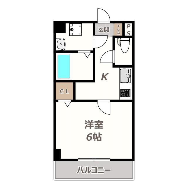 グランパシフィック松虫通(1K/2階)の間取り写真