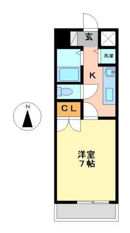 リエス伏見(1K/7階)の間取り写真