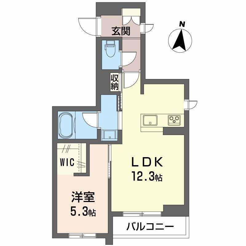 アジュール(1LDK/1階)の間取り写真