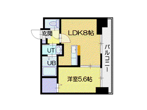 地下鉄東西線 ひばりが丘駅(北海道) 徒歩5分 11階建 築23年(1LDK/10階)の間取り写真