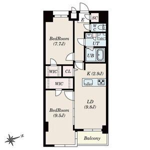 S-RESIDENCE神沢AFFORD(2LDK/5階)の間取り写真