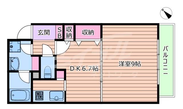 SUN COURT N(1DK/3階)の間取り写真