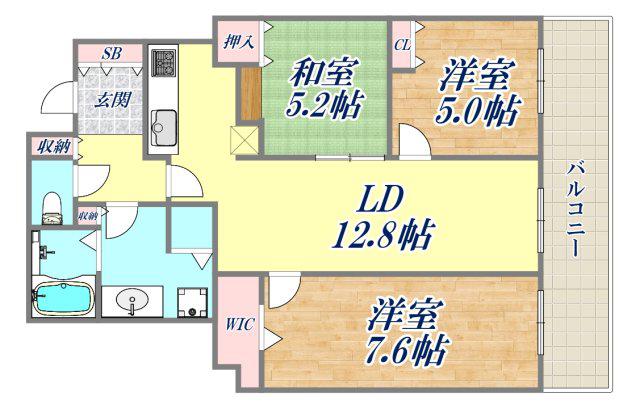 ジオタワー宝塚ウエスト(3LDK/20階)の間取り写真