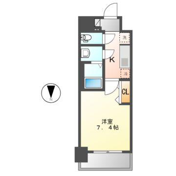 プレサンスジェネ新栄町駅前 葵(1K/6階)の間取り写真