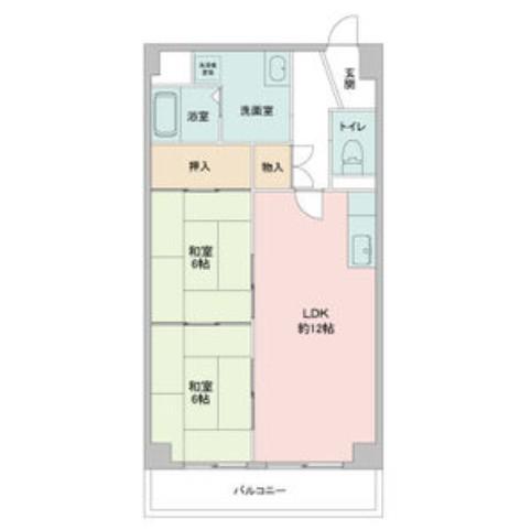 レジディア日比野(2LDK/13階)の間取り写真