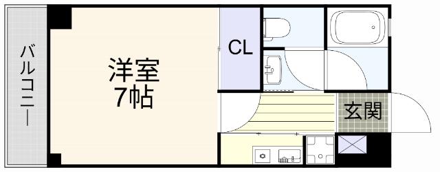 ヴェルジェ(1K/2階)の間取り写真